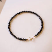 Buddha Stones Small Black Obsidian Ultra-Thin Beads Transformation Bracelet