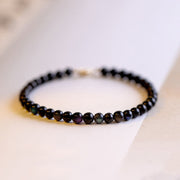 FREE Today: Transformation and Strength Small Black Obsidian Ultra-Thin Beads Bracelet