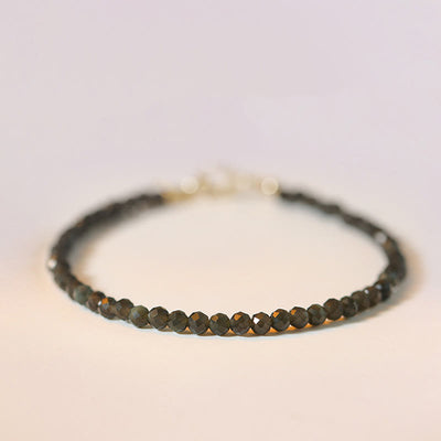 FREE Today: Transformation and Strength Small Black Obsidian Ultra-Thin Beads Bracelet