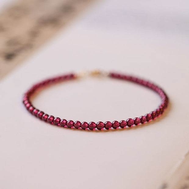 FREE Today: Purification and Protection 3mm Natural Small Garnet Ultra-Thin Beads Bracelet