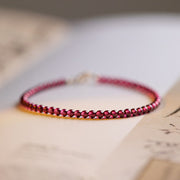 FREE Today: Purification and Protection 3mm Natural Small Garnet Ultra-Thin Beads Bracelet