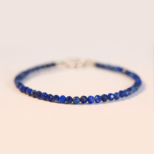 Buddha Stones Small Lazurite Ultra-Thin Beads Balance Bracelet Bracelet BS 3mm Polygonal Beads 16cm