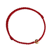 Buddha Stones 999 Gold Small Peace Buckle Red String Protection Luck Braided Bracelet Anklet Bracelet Anklet BS 12