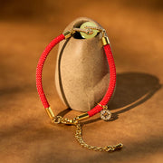 FREE Today: Luck Strength Handmade Red String Copper Coin Year Of The Snake Braided Bracelet