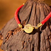 FREE Today: Luck Strength Handmade Red String Copper Coin Year Of The Snake Braided Bracelet