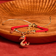 FREE Today: Luck and Fortune Red String Fu Character Copper Snake Year Of The Snake Braided Bracelet