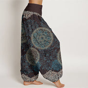 Buddha Stones Mandala Pattern Leaves Women's Elastic Waist Harem Pants - image 2