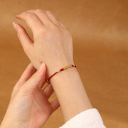 Buddha Stones 999 Gold Small Pieces String Protection Luck Ultra-Thin Braided Bracelet Bracelet BS 4