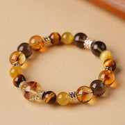 Buddha Stones Citrine Topaz Tiger Eye Happiness Bracelet Bracelet BS 9