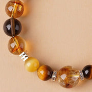 Buddha Stones Citrine Topaz Tiger Eye Happiness Bracelet Bracelet BS 10