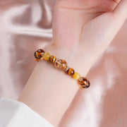 Buddha Stones Citrine Topaz Tiger Eye Happiness Bracelet Bracelet BS 4