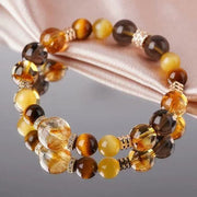 Buddha Stones Citrine Topaz Tiger Eye Happiness Bracelet Bracelet BS 13