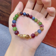 Buddha Stones Tourmaline Gold Plated Copper Year of the Snake Love Bracelet