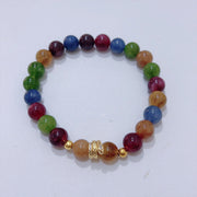 Buddha Stones Tourmaline Gold Plated Copper Year of the Snake Love Bracelet