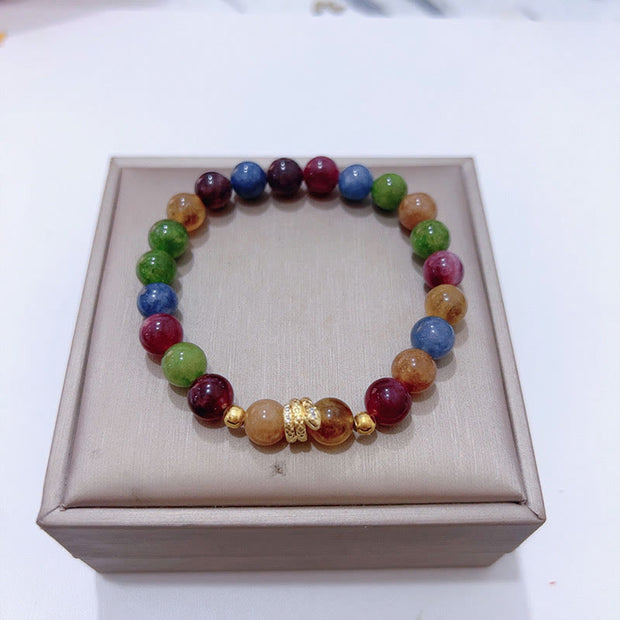 Buddha Stones Tourmaline Gold Plated Copper Year of the Snake Love Bracelet Bracelet BS 2