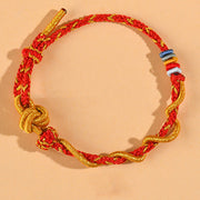 Buddha Stones Colorful String Snake Dragon Year of the Snake Luck Bracelet Bracelet BS Red Dimple Knot