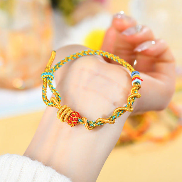 Buddha Stones Colorful String Snake Dragon Year of the Snake Luck Bracelet Bracelet BS 9