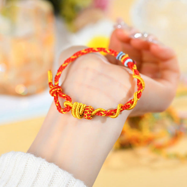 Buddha Stones Colorful String Snake Dragon Year of the Snake Luck Bracelet Bracelet BS 15