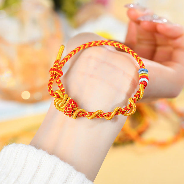 Buddha Stones Colorful String Snake Dragon Year of the Snake Luck Bracelet Bracelet BS 21