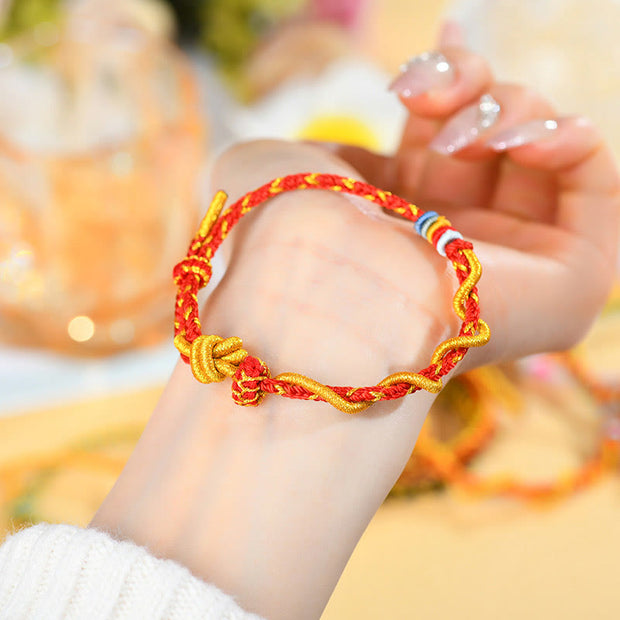 Buddha Stones Colorful String Snake Dragon Year of the Snake Luck Bracelet Bracelet BS 18