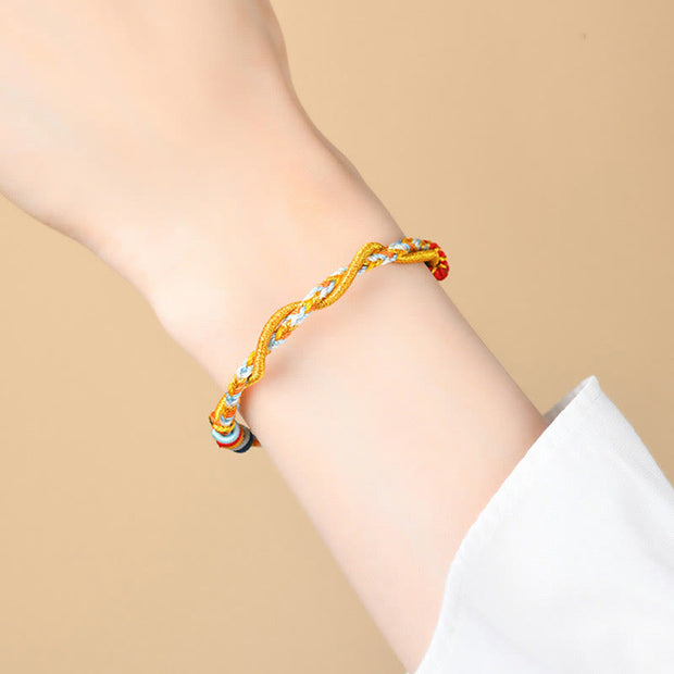 Buddha Stones Colorful String Snake Dragon Year of the Snake Luck Bracelet Bracelet BS 2