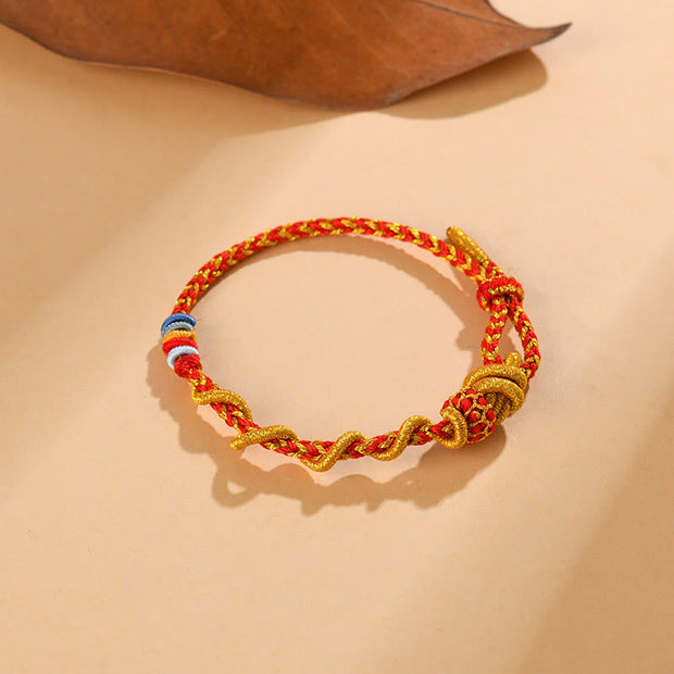 Buddha Stones Colorful String Snake Dragon Year of the Snake Luck Bracelet Bracelet BS 11