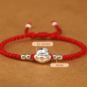 Buddha Stones Red String 999 Sterling Silver Snake Head Year of the Snake Luck Bracelet Bracelet BS 1