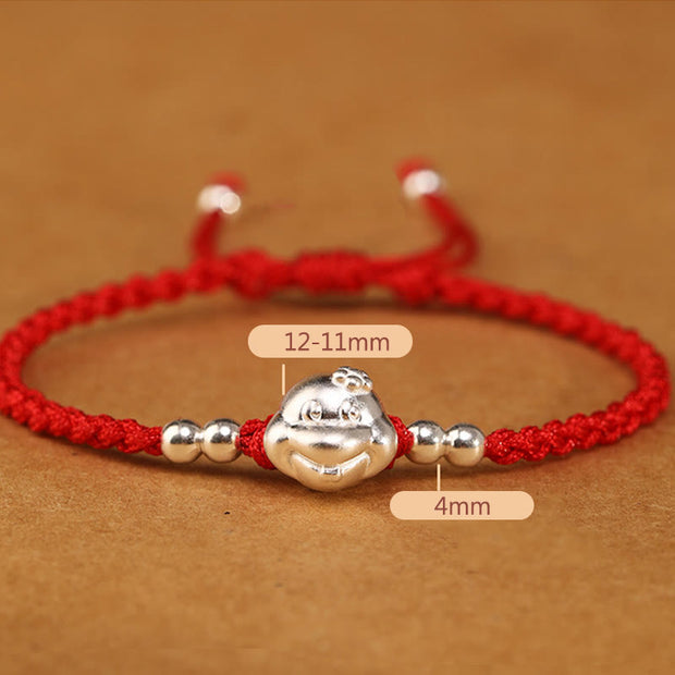 Buddha Stones Red String 999 Sterling Silver Snake Head Year of the Snake Luck Bracelet Bracelet BS 1