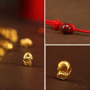 Buddha Stones 999 Gold Ingot Coin Ruyi Gourd Fu Character Year of the Snake Red String Belly Chain Belly Chain BS 15