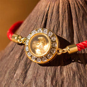 Buddha Stones Copper Brass Feng Sheng Shui Qi Rotatable Windmill  Red String Faith Braided Bracelet