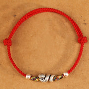 Buddha Stones Red String 999 Sterling Silver Year Of The Snake Anklet Anklet BS 4