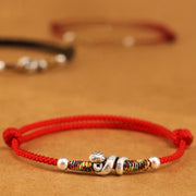 Buddha Stones Red String 999 Sterling Silver Year Of The Snake Anklet Anklet BS 2