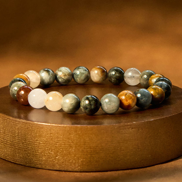 Buddha Stones Natural Eagle's Eye Stone Confidence Positive Bracelet