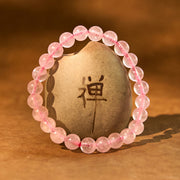 Buddha Stones Rose Quartz Healing Energy Bracelet