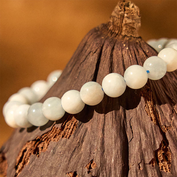 Buddha Stones Natural Aquamarine Healing Bead Bracelet