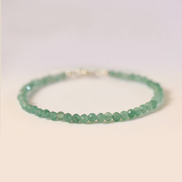 Buddha Stones 3mm Small Green Aventurine Ultra-Thin Beads Luck Bracelet Bracelet BS 3mm Polygonal Beads 16cm