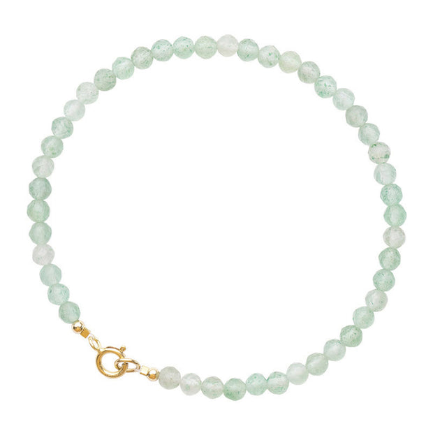 Buddha Stones 3mm Small Green Aventurine Ultra-Thin Beads Luck Bracelet