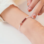 FREE Today: Loving Energy and Passionate 2mm Rose Quartz Garnet Strawberry Quartz Ultra-Thin Beads Bracelet