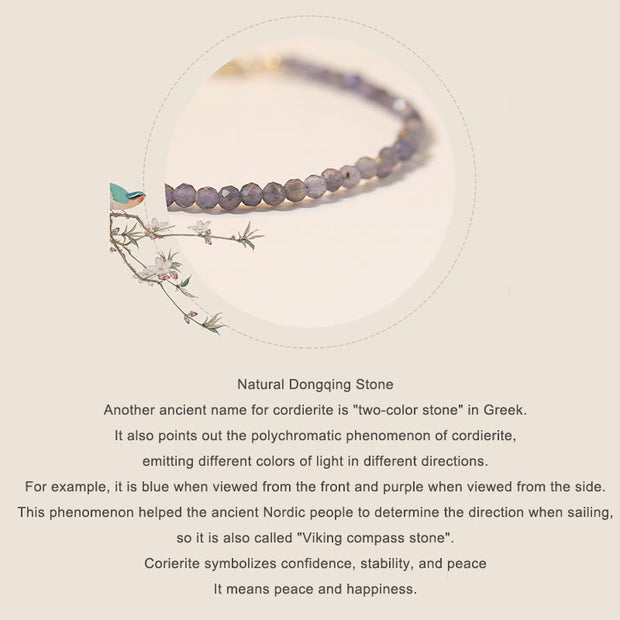 Buddha Stones 3mm Amethyst Iolite Ultra-thin Beads 14k Gold Plated Copper Communication Bracelet Bracelet BS 8