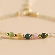 Buddha Stones 2.5mm Ultra-thin Citrine Tourmaline 14K Gold Filled Copper Beads Prosperity Bracelet Bracelet BS 2