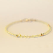 Buddha Stones 2mm Ultra-thin Citrine 14K Gold Plated Copper Beads Protection Bracelet Bracelet BS 3