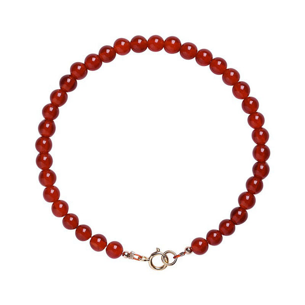 Buddha Stones Small Red Agate Ultra-thin Beads Calm Bracelet Bracelet BS 5