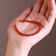 Buddha Stones Small Red Agate Ultra-thin Beads Calm Bracelet Bracelet BS 3