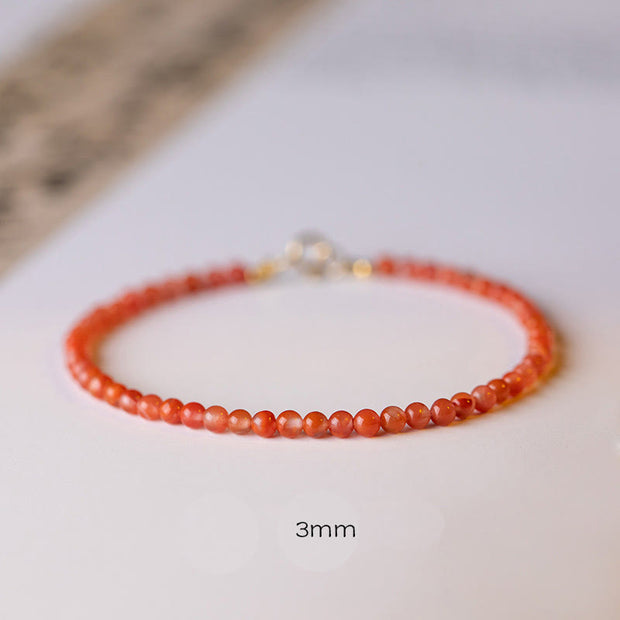 Buddha Stones Natural Cherry Persimmon Red Agate Ultra-thin Beads Confidence Bracelet Bracelet BS 1