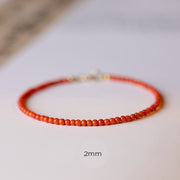 Buddha Stones Natural Cherry Persimmon Red Agate Ultra-thin Beads Confidence Bracelet