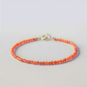 Buddha Stones Natural Cherry Persimmon Red Agate Ultra-thin Beads Confidence Bracelet