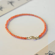 Buddha Stones Natural Cherry Persimmon Red Agate Ultra-thin Beads Confidence Bracelet Bracelet BS 2