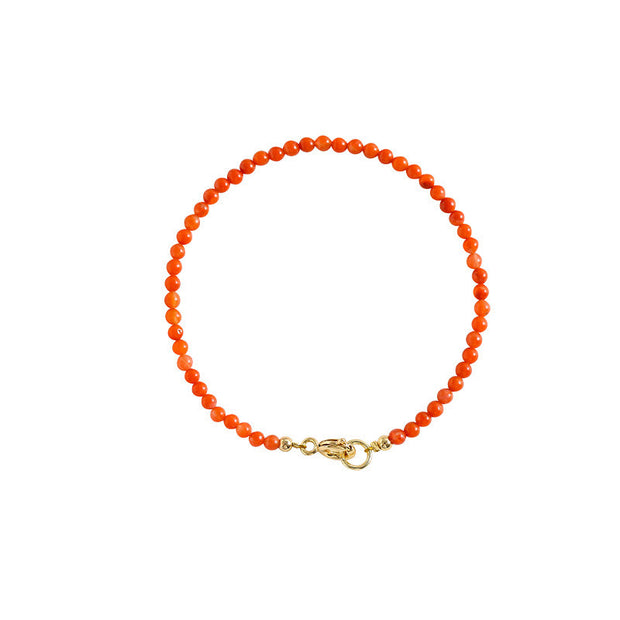 Buddha Stones Natural Cherry Persimmon Red Agate Ultra-thin Beads Confidence Bracelet Bracelet BS 11