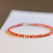 Buddha Stones Natural Cherry Persimmon Red Agate Ultra-thin Beads Confidence Bracelet Bracelet BS 6