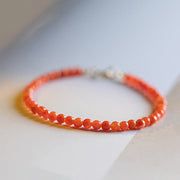 Buddha Stones Natural Cherry Persimmon Red Agate Ultra-thin Beads Confidence Bracelet Bracelet BS 9